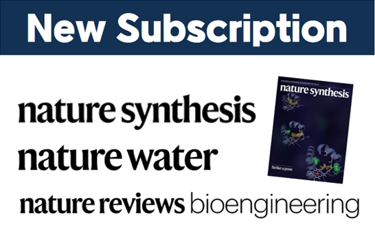[New Subscription] Nature Journals including Nature Synthesis