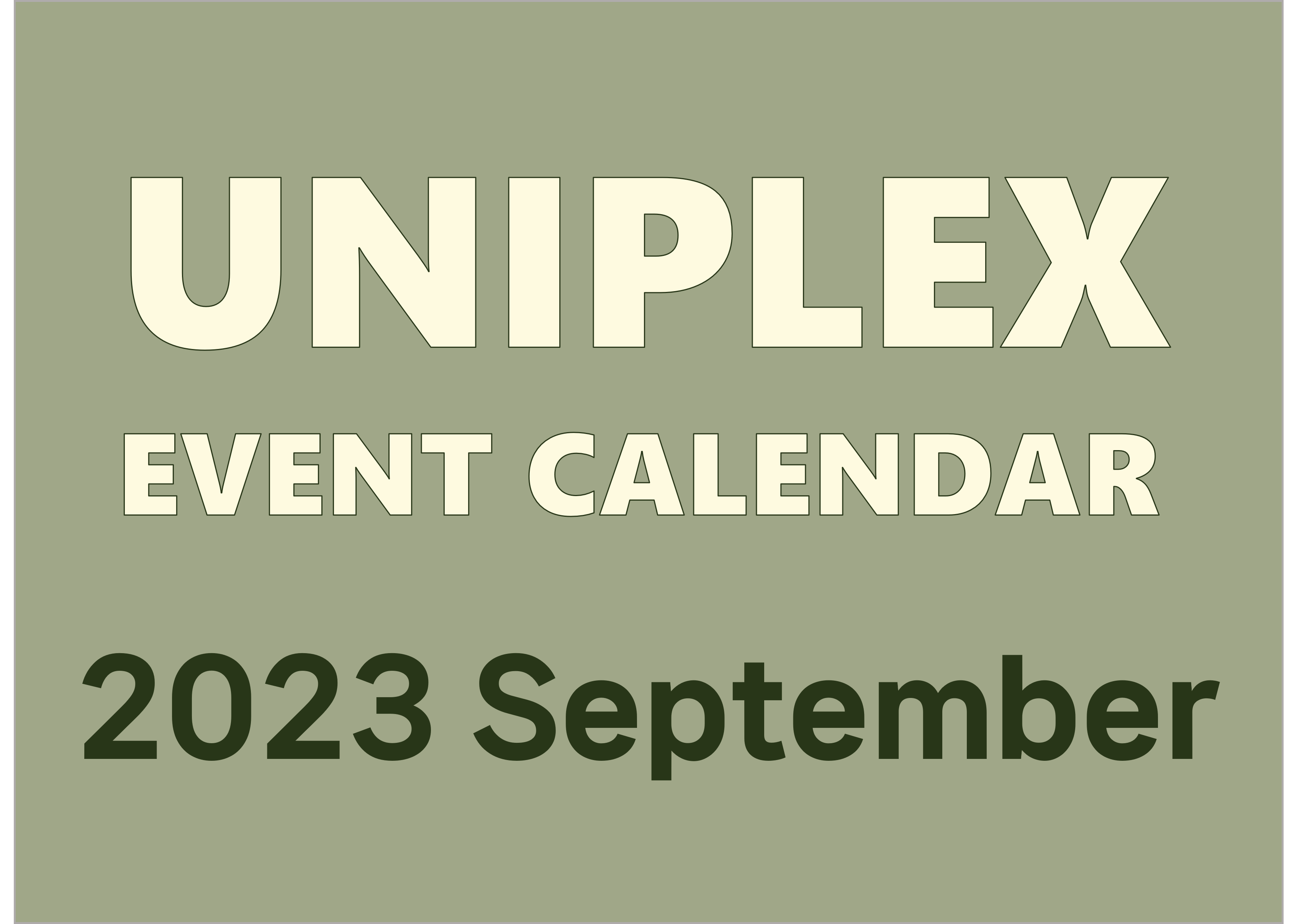 UNIPLEX EVENT CALENDAR (September 2023)